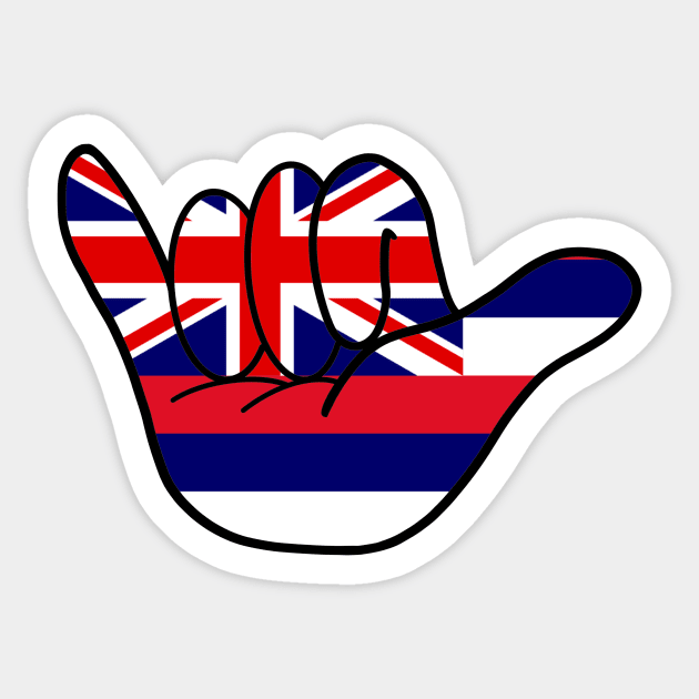 Hawai'i Flag Shaka Sticker by peachycrossing